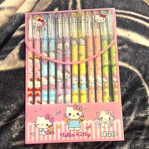 NWT 12pcs hello kitty gel pens